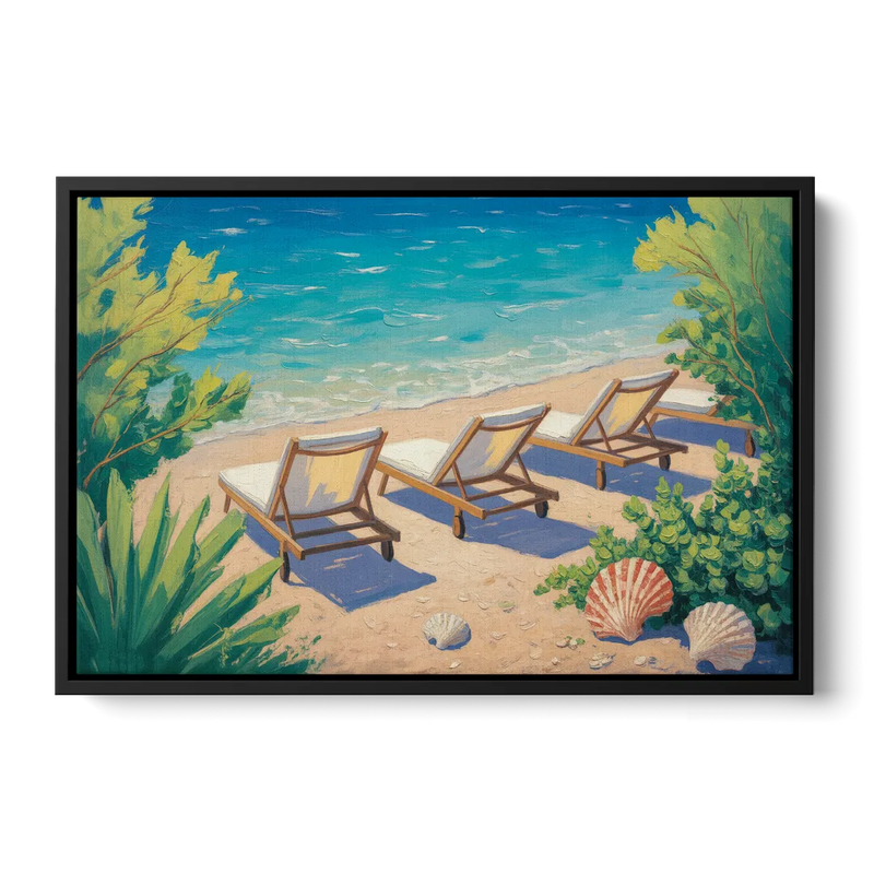 Banje Beach Bliss Front - Black Canvas Wall Art