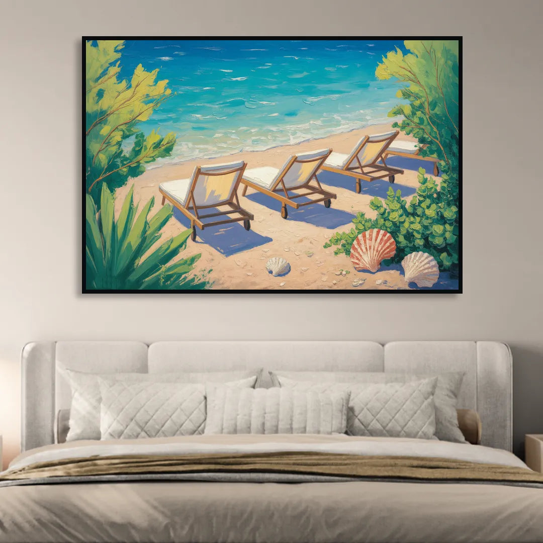 Banje Beach Bliss Sitting Room - Black Canvas Wall Art