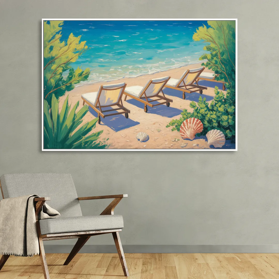 Banje Beach Bliss Sitting Room - White Canvas Wall Art