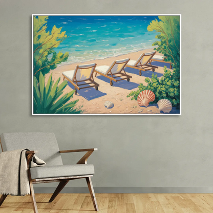 Banje Beach Bliss Sitting Room - White Canvas Wall Art