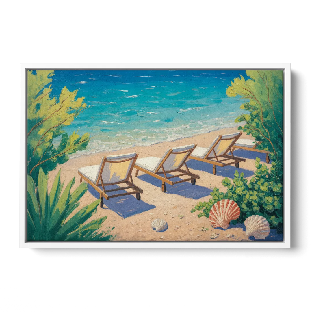 Banje Beach Bliss Front - White Canvas Wall Art