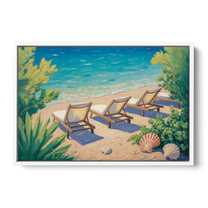 Banje Beach Bliss Front - White Canvas Wall Art