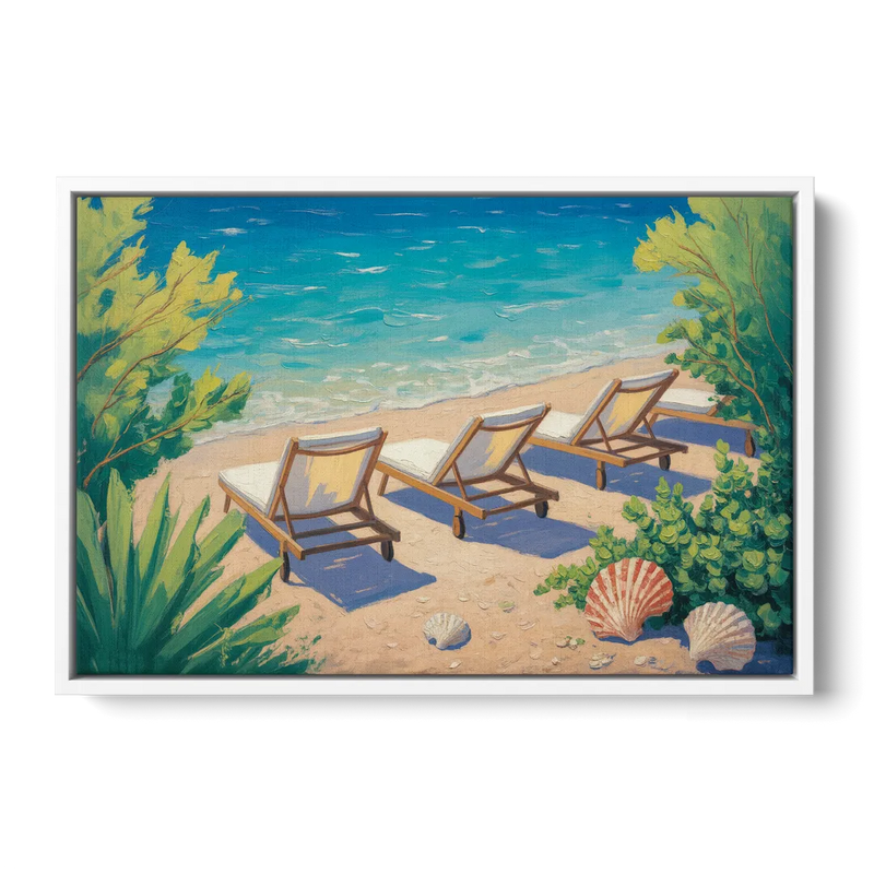 Banje Beach Bliss Front - White Canvas Wall Art