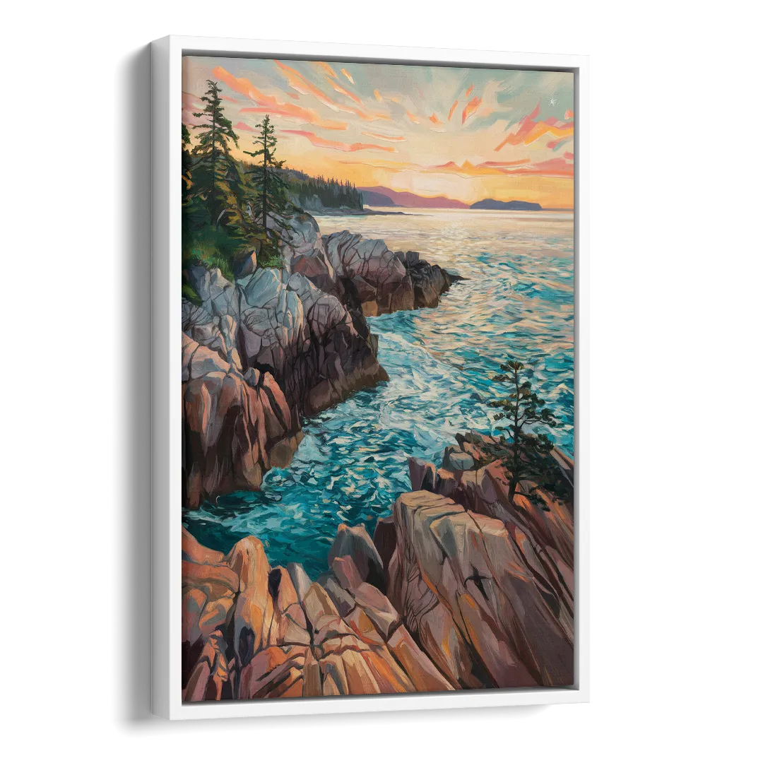 Bar Harbor Acadia National Park Side - White Canvas Wall Art