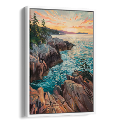 Bar Harbor Acadia National Park Side - White Canvas Wall Art