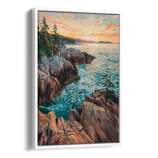 Bar Harbor Acadia National Park Side - White Canvas Wall Art