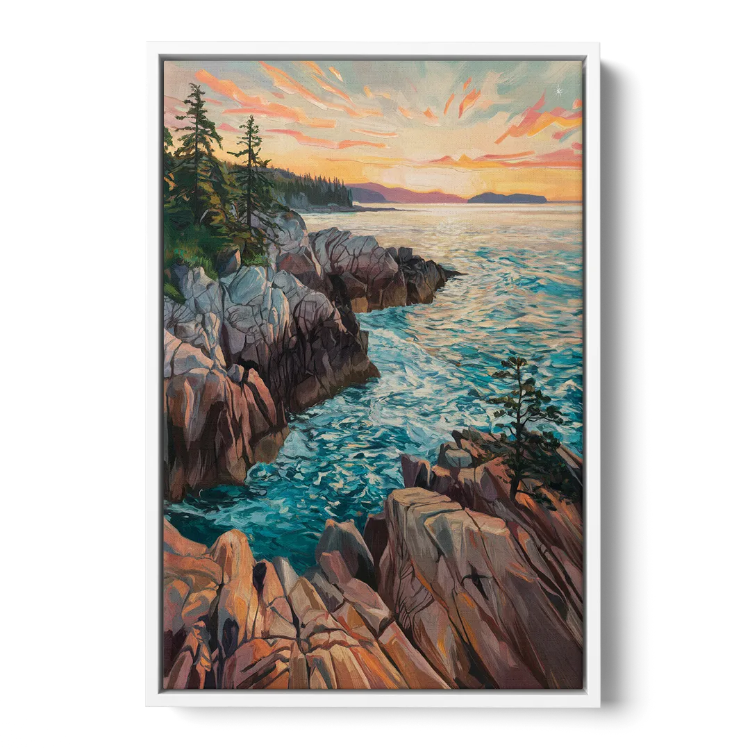 Bar Harbor Acadia National Park Front - White Canvas Wall Art