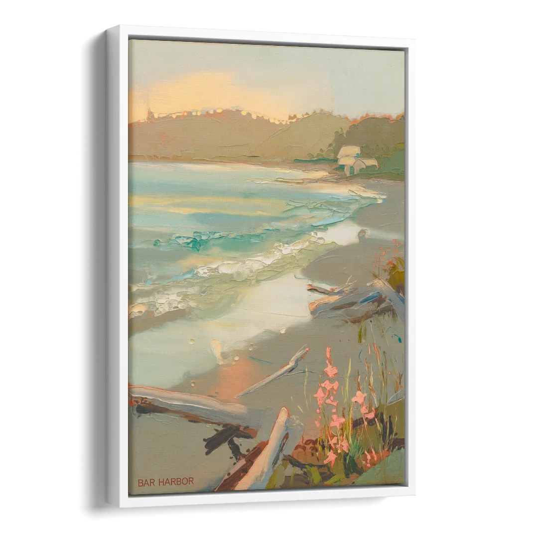 Bar Harbor Coastal Serenity Side - White Canvas Wall Art