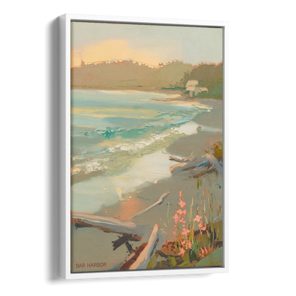 Bar Harbor Coastal Serenity Side - White Canvas Wall Art