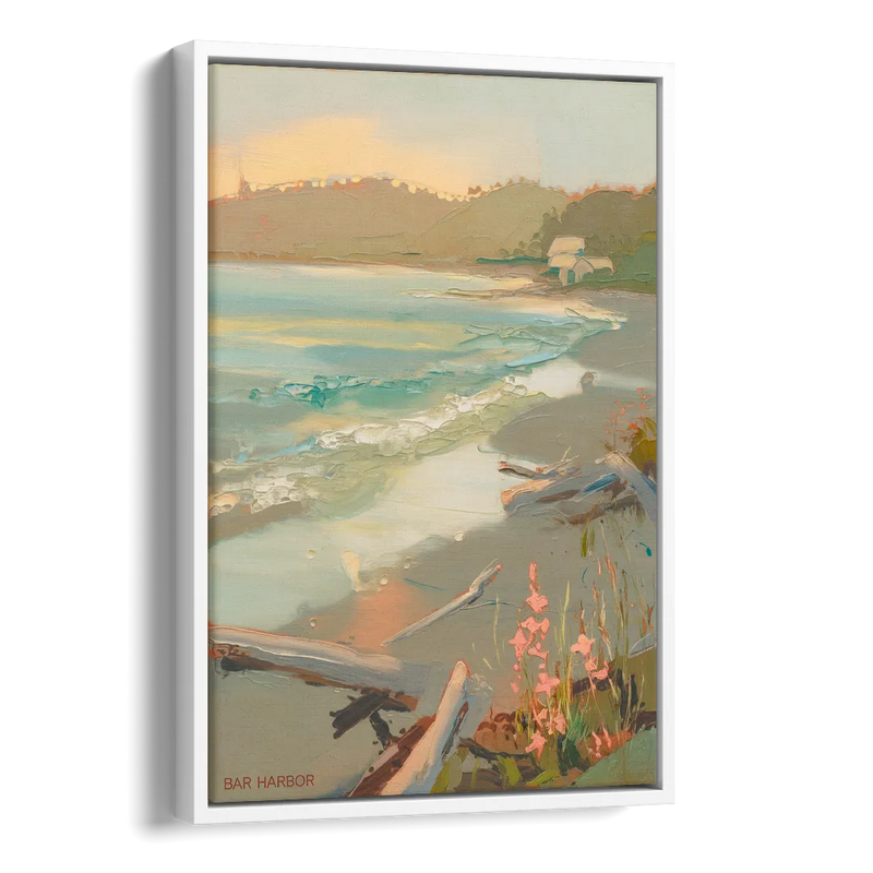 Bar Harbor Coastal Serenity Side - White Canvas Wall Art