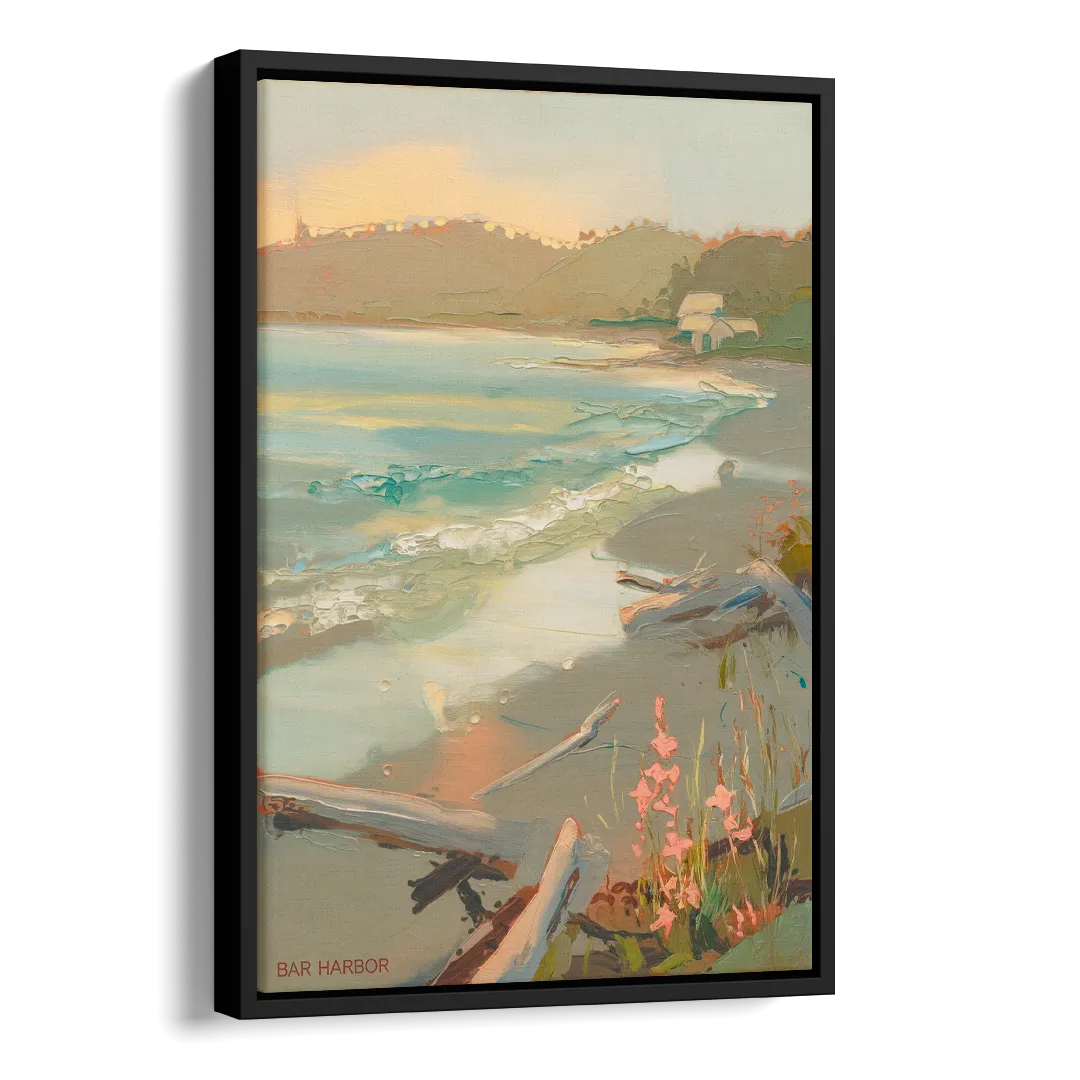 Bar Harbor Coastal Serenity Side - Black Canvas Wall Art