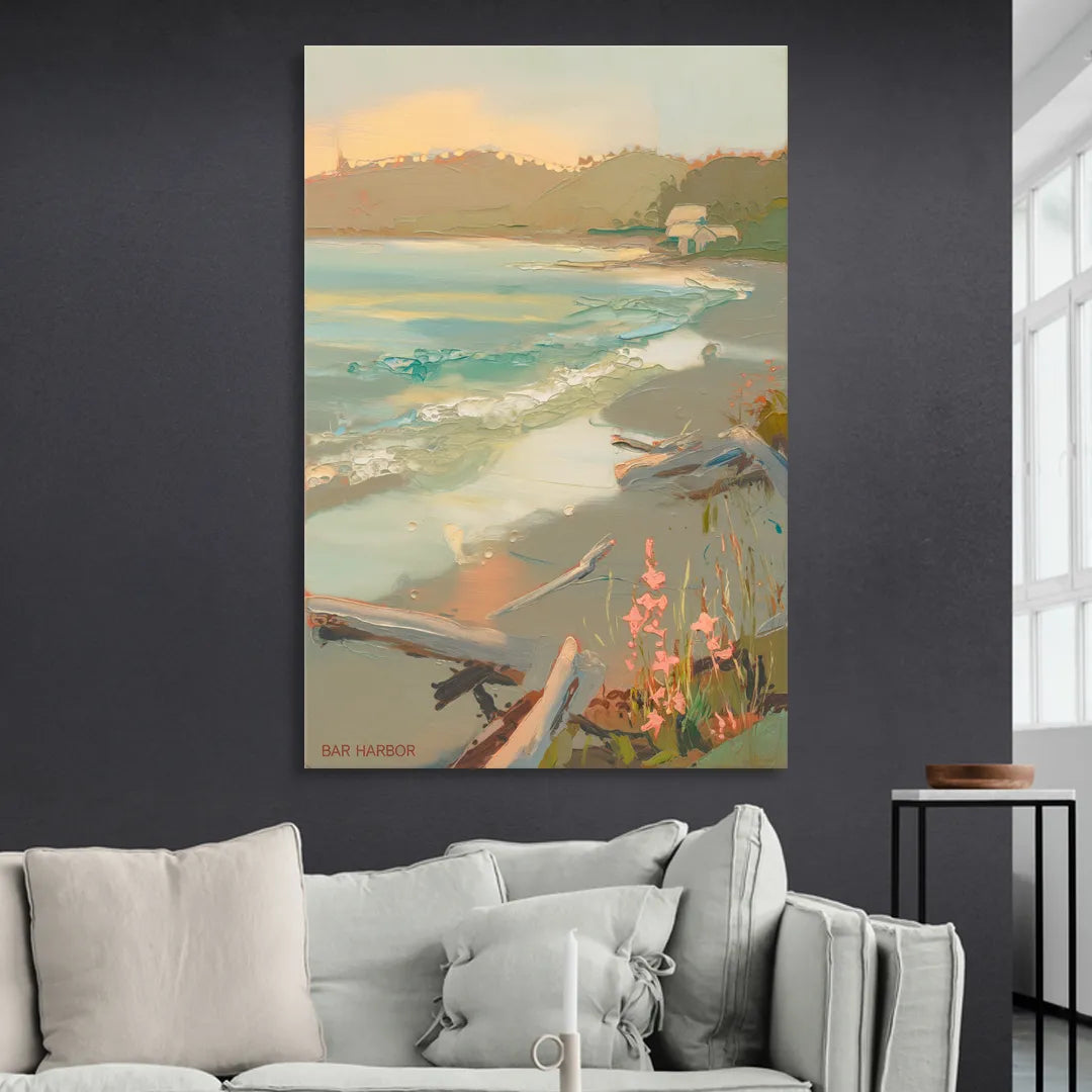 Bar Harbor Coastal Serenity Living Room - Canvas Wall Art