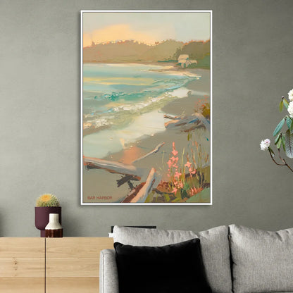 Bar Harbor Coastal Serenity Sitting Room - White Canvas Wall Art