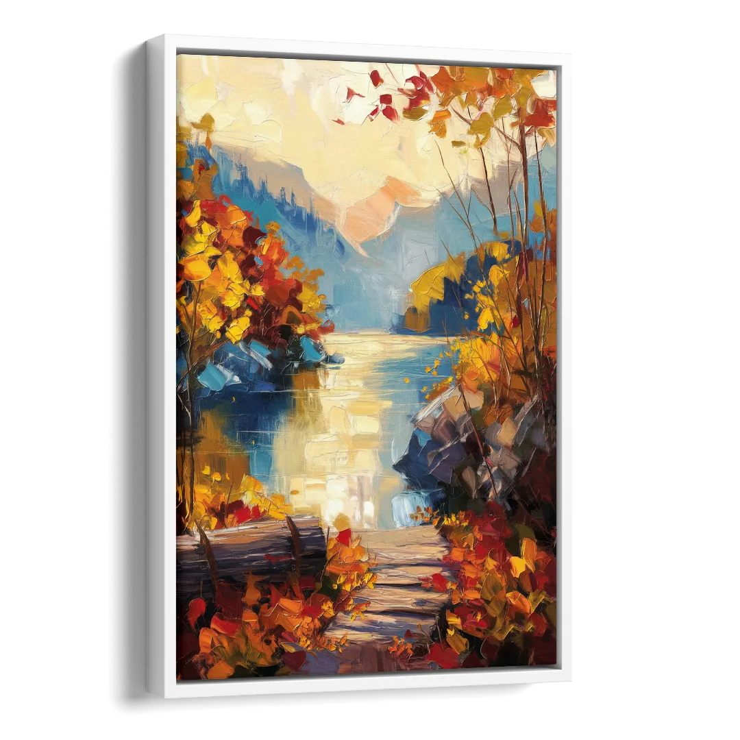 Bar Harbor Fall Foliage Views Side - White Canvas Wall Art