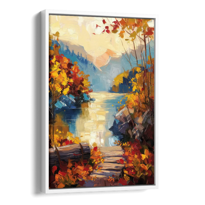 Bar Harbor Fall Foliage Views Side - White Canvas Wall Art