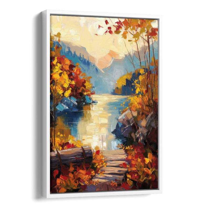 Bar Harbor Fall Foliage Views Side - White Canvas Wall Art