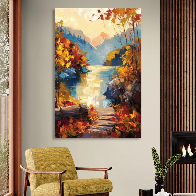 Bar Harbor Fall Foliage Views Sitting Room - Canvas Wall Art