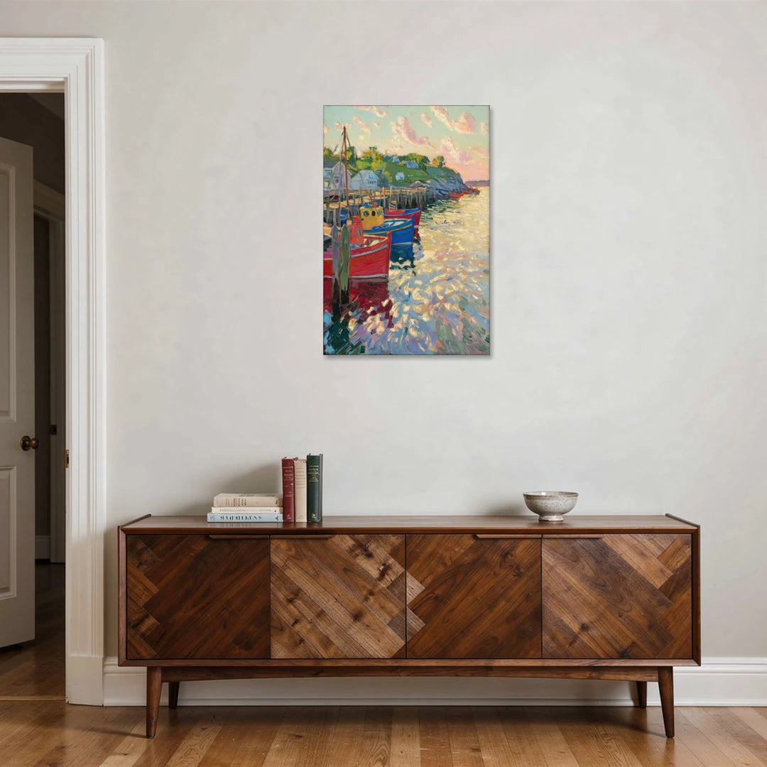 Bar Harbor Lobster Boats Harbor - Canvas Wall Art - Coffee Table - 24x36