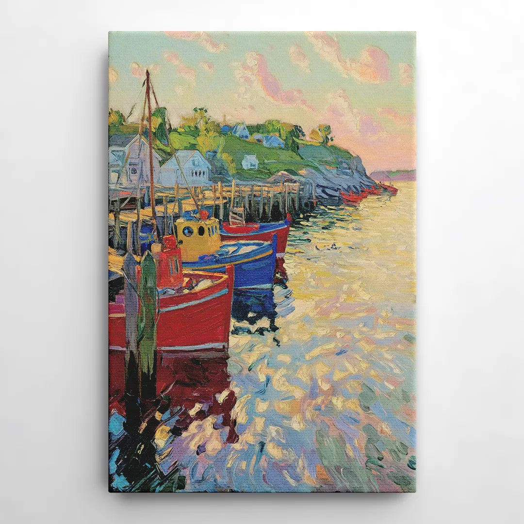 Bar Harbor Lobster Boats Harbor - Canvas Wall Art