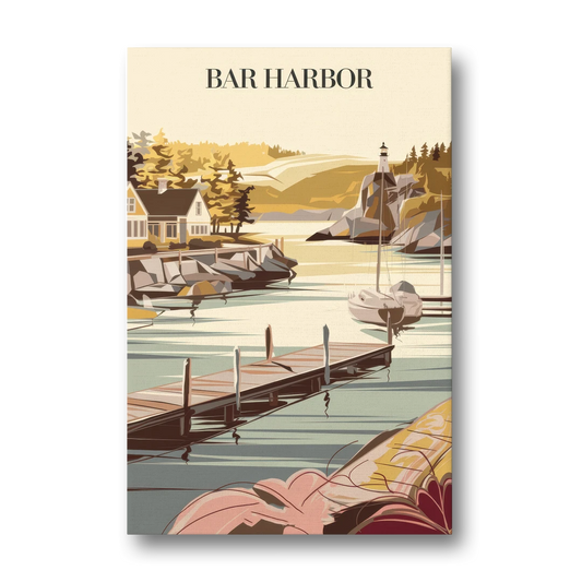 Bar Harbor New England Charm - Canvas Wall Art - Front
