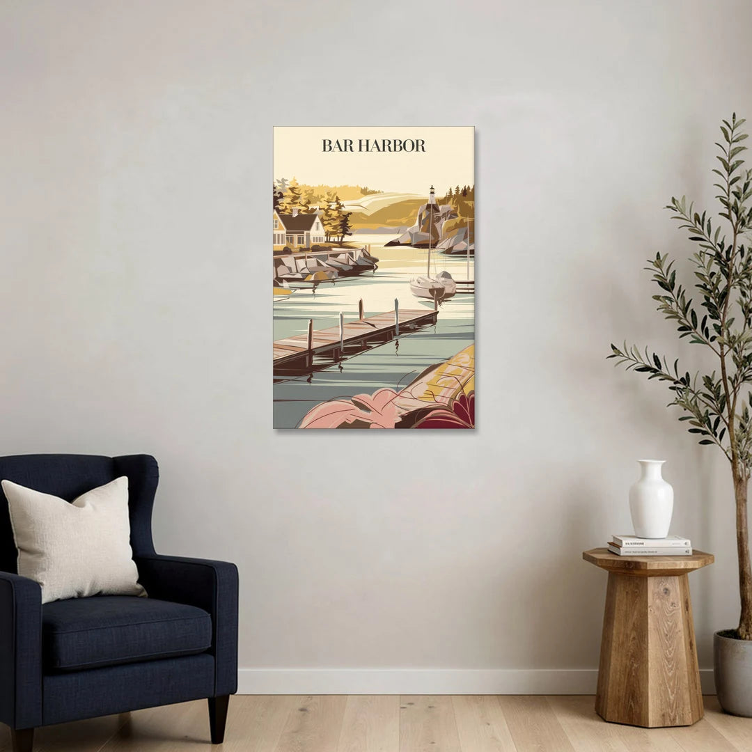 Bar Harbor New England Charm - Canvas Wall Art - Sofa - 24x36