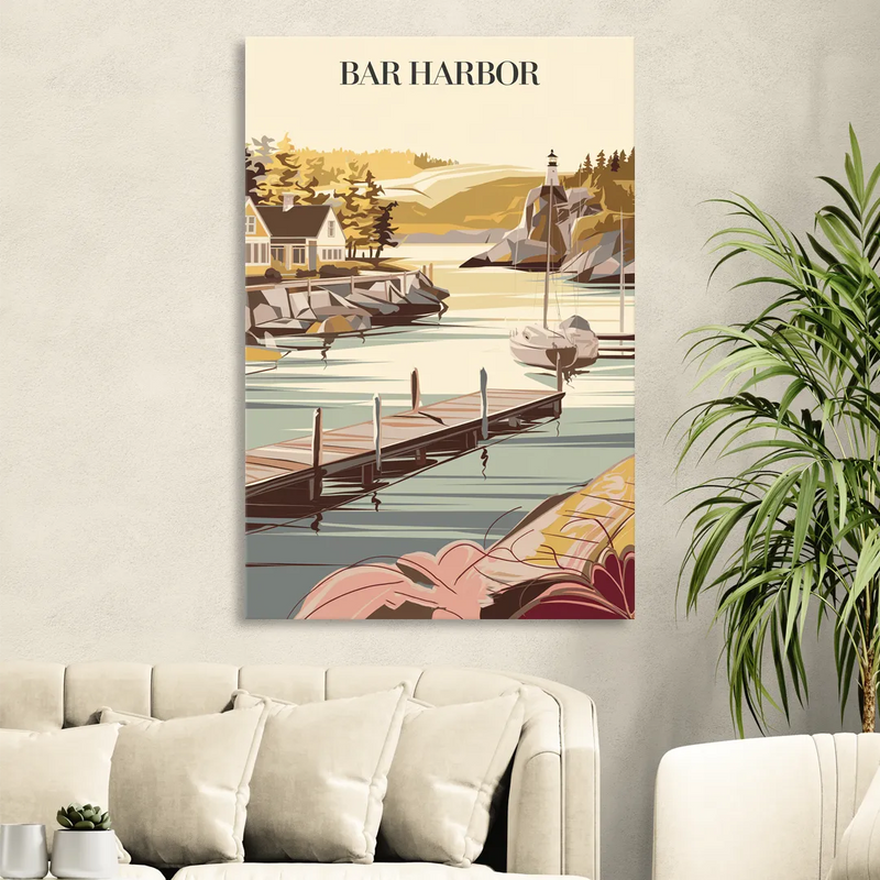 Bar Harbor New England Charm Sitting Room - Canvas Wall Art