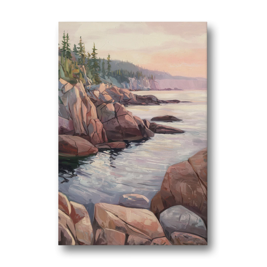 Bar Harbor Rocky Shoreline - Canvas Wall Art - Front