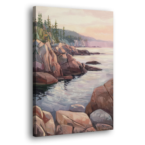 Bar Harbor Rocky Shoreline - Canvas Wall Art - Side