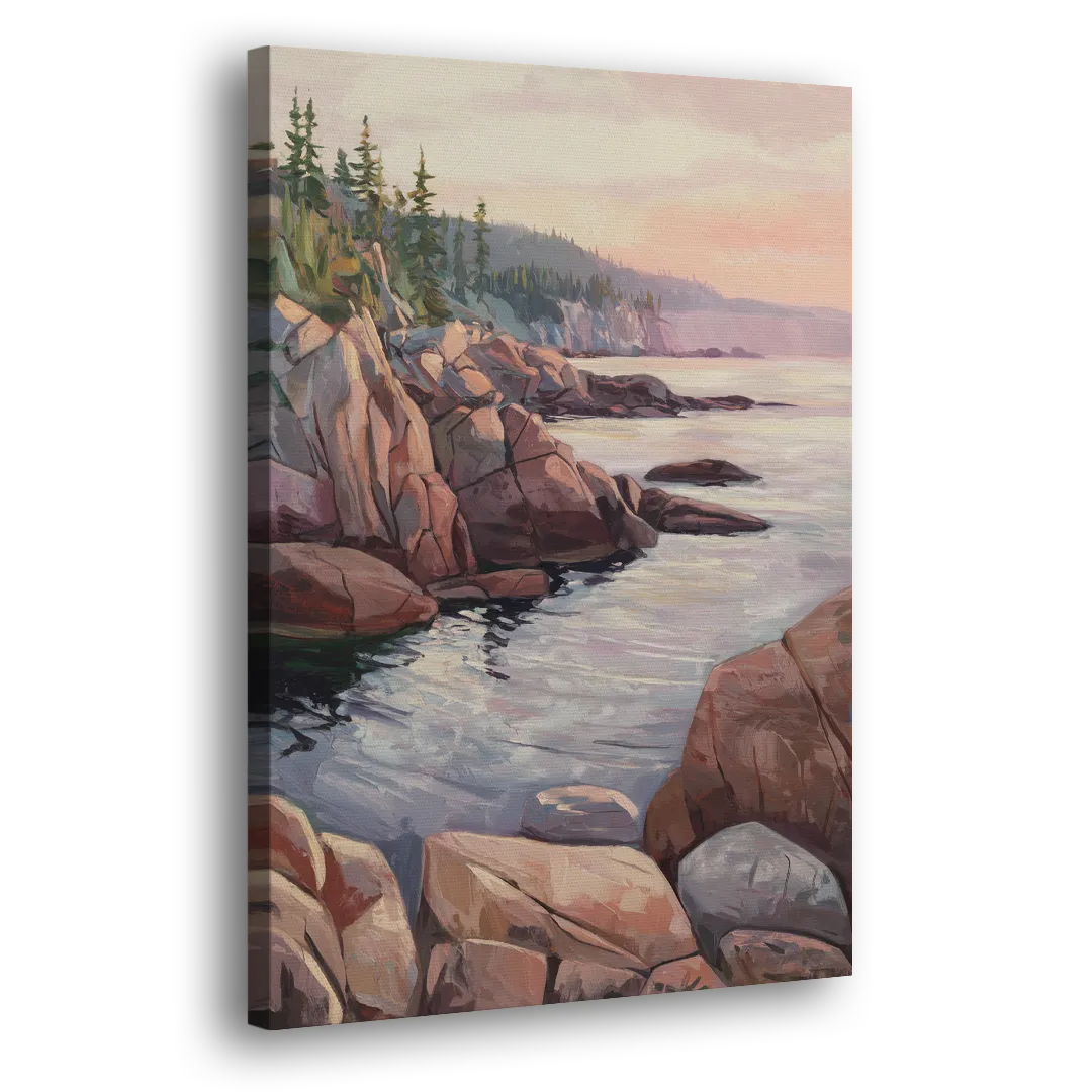 Bar Harbor Rocky Shoreline Side - Canvas Wall Art