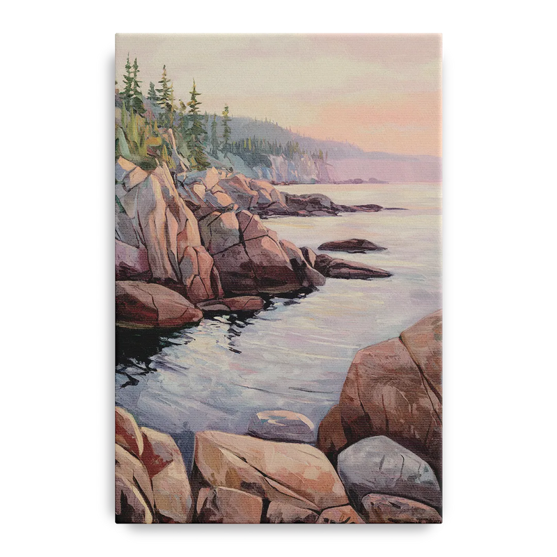 Bar Harbor Rocky Shoreline Front - Canvas Wall Art