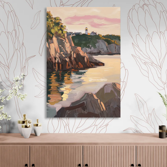 Bar Harbor Scenic Coastline Living Room - Canvas Wall Art
