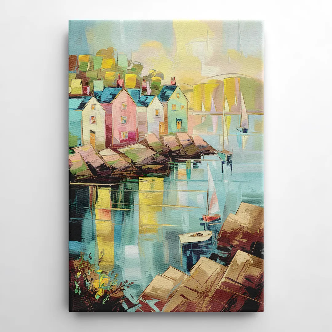 Bar Harbor Seaside Village - Canvas Wall Art