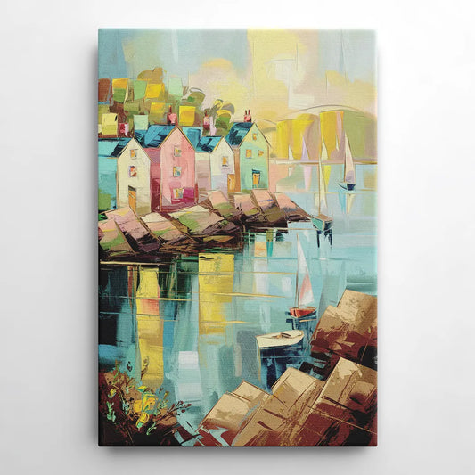 Bar Harbor Seaside Village - Canvas Wall Art