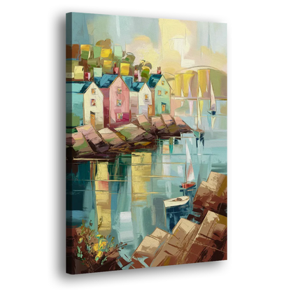 Bar Harbor Seaside Village Side - Canvas Wall Art