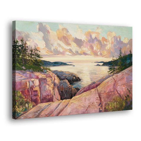 Bar Harbor Sunrise Over Acadia - Canvas Wall Art - Side