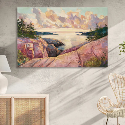 Bar Harbor Sunrise Over Acadia Living Room - Canvas Wall Art