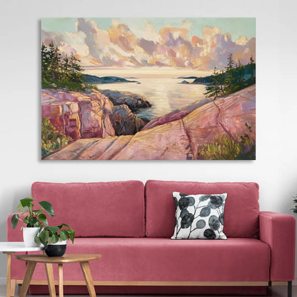 Bar Harbor Sunrise Over Acadia Sitting Room - Canvas Wall Art