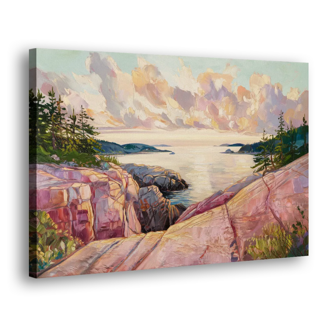 Bar Harbor Sunrise Over Acadia Side - Canvas Wall Art