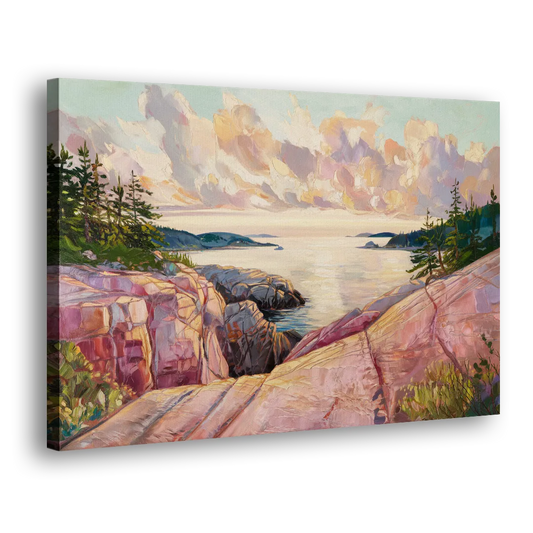 Bar Harbor Sunrise Over Acadia Side - Canvas Wall Art
