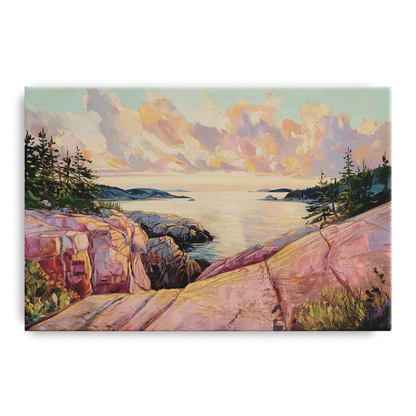 Bar Harbor Sunrise Over Acadia Front - Canvas Wall Art
