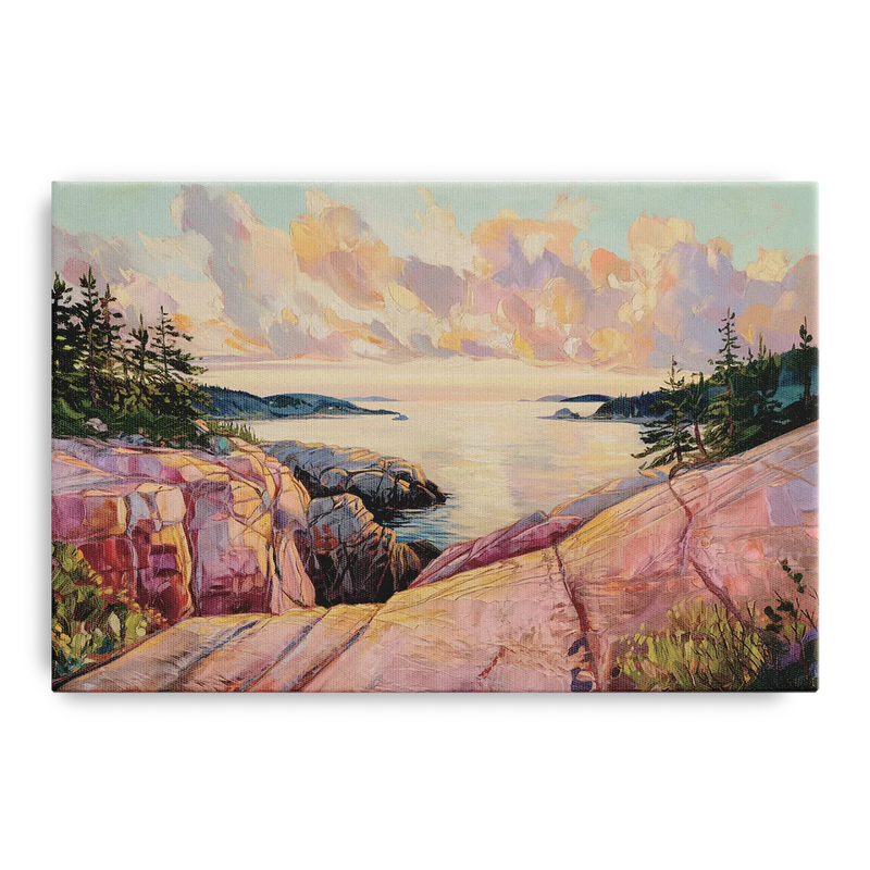 Bar Harbor Sunrise Over Acadia Front - Canvas Wall Art
