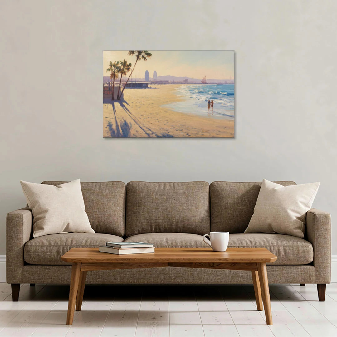 Barceloneta Beach Vibes - Canvas Wall Art - Sofa - 36x24
