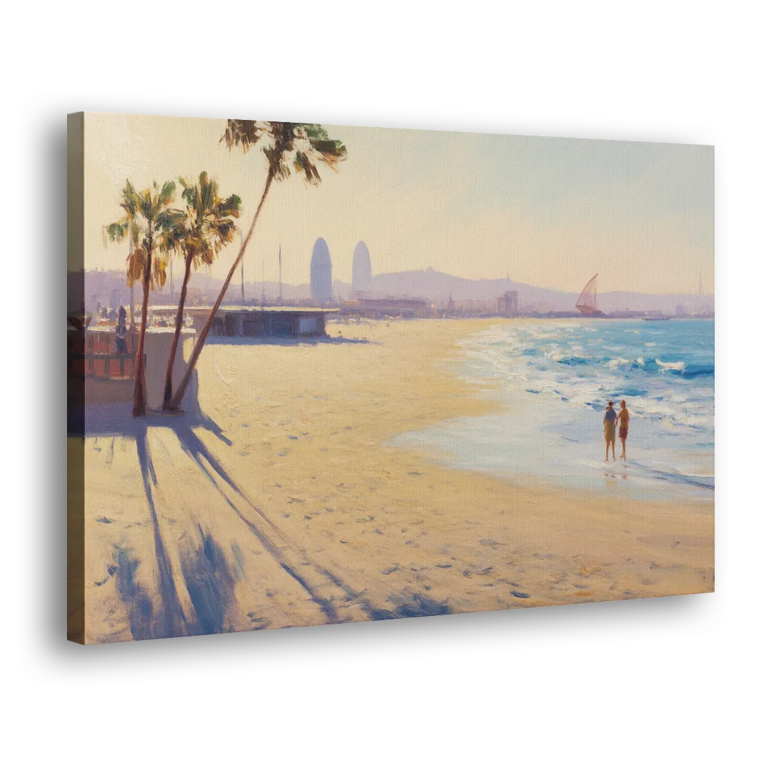 Barceloneta Beach Vibes Side - Canvas Wall Art