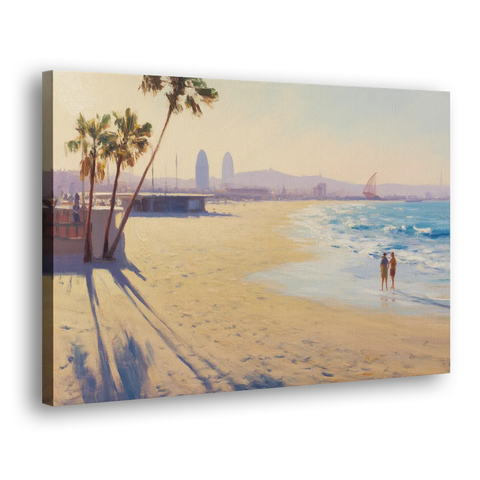 Barceloneta Beach Vibes - Canvas Wall Art