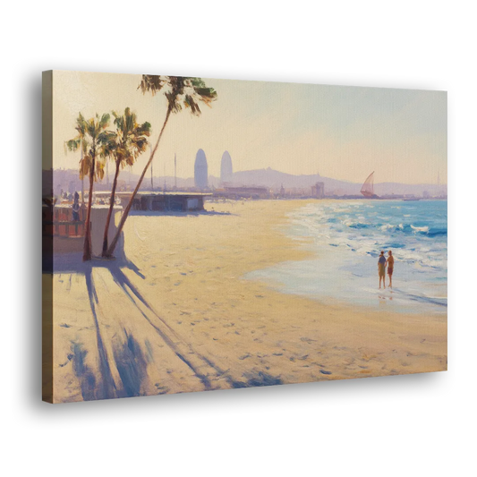 Barceloneta Beach Vibes Side - Canvas Wall Art