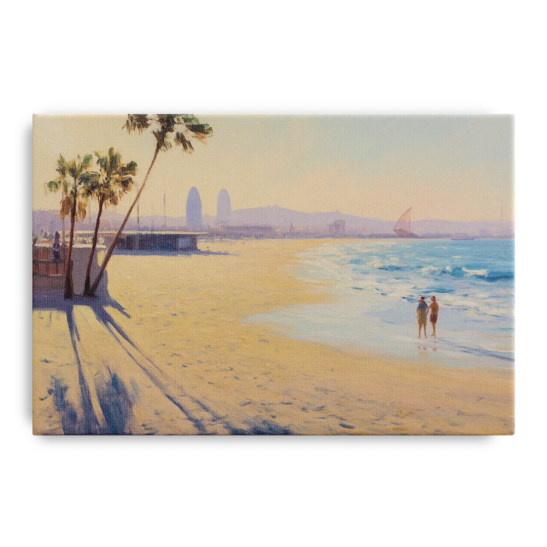 Barceloneta Beach Vibes Front - Canvas Wall Art