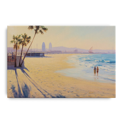 Barceloneta Beach Vibes Front - Canvas Wall Art