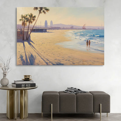 Barceloneta Beach Vibes Sitting Room - Canvas Wall Art