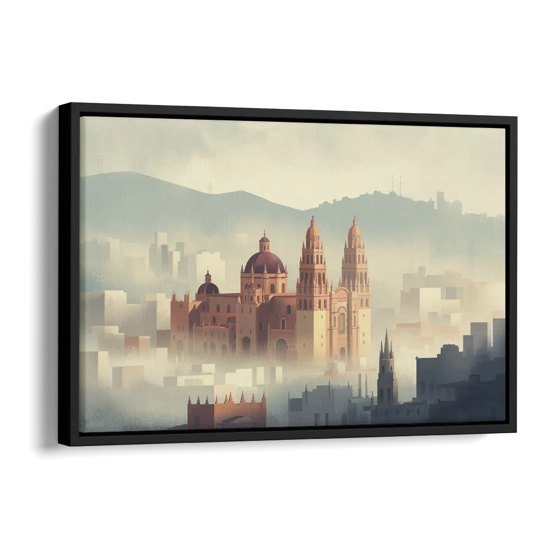 Basílica de Guanajuato Side - Black Canvas Wall Art