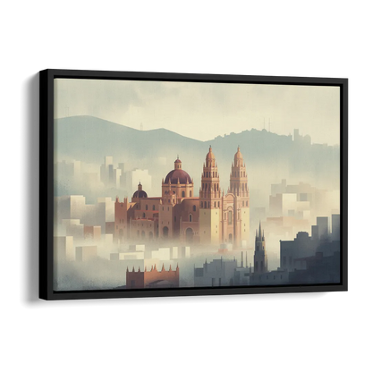 Basílica de Guanajuato Side - Black Canvas Wall Art